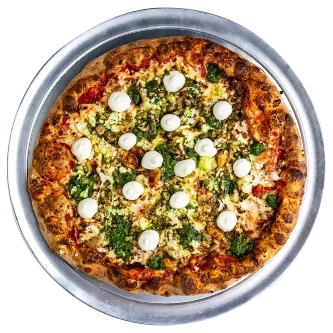Austin pinthouse pizza brewery classic pies the hoe down vegan pizza