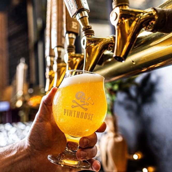 Pinthouse pizza brewery austin about tulip glass beer pour